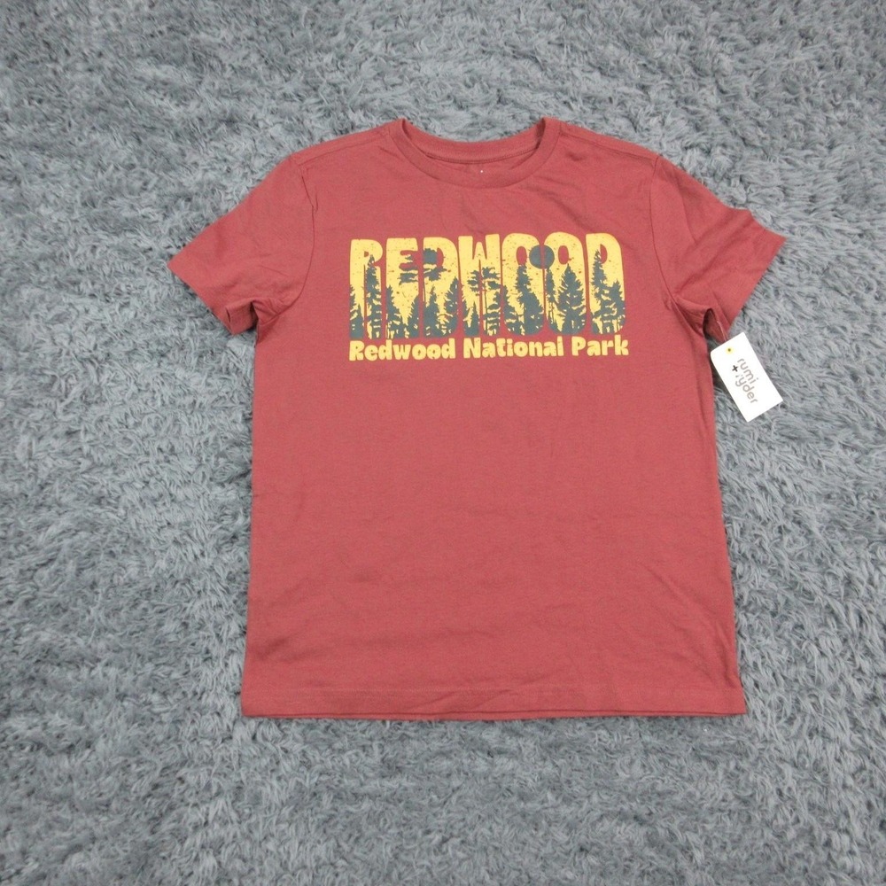Rumi + Ryder Shirt Kids Medium 8-10 Red Redwood National Park Graphic Tee NWT